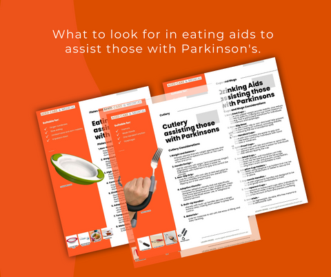 tip sheet for eating aids for those with Parkinsons