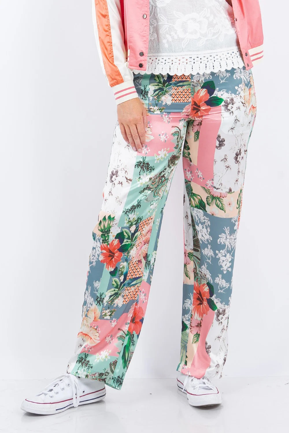 Satin Hawaiian Print Pant