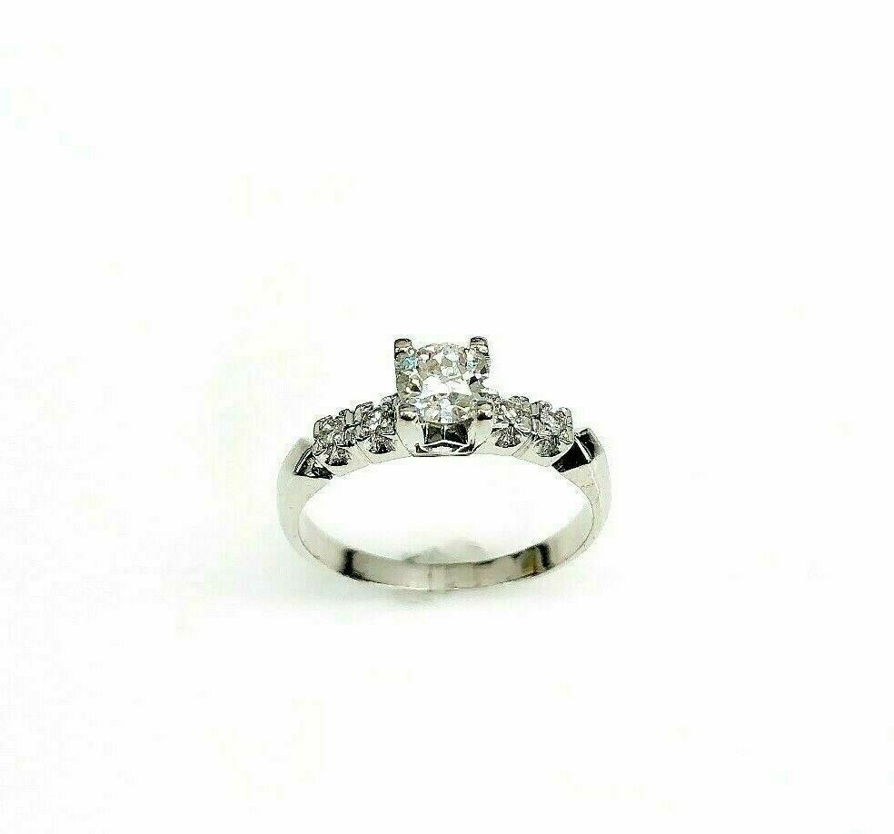 Antique Platinum Diamond Wedding Ring Circa 1950's 0.55 Carat t.w.