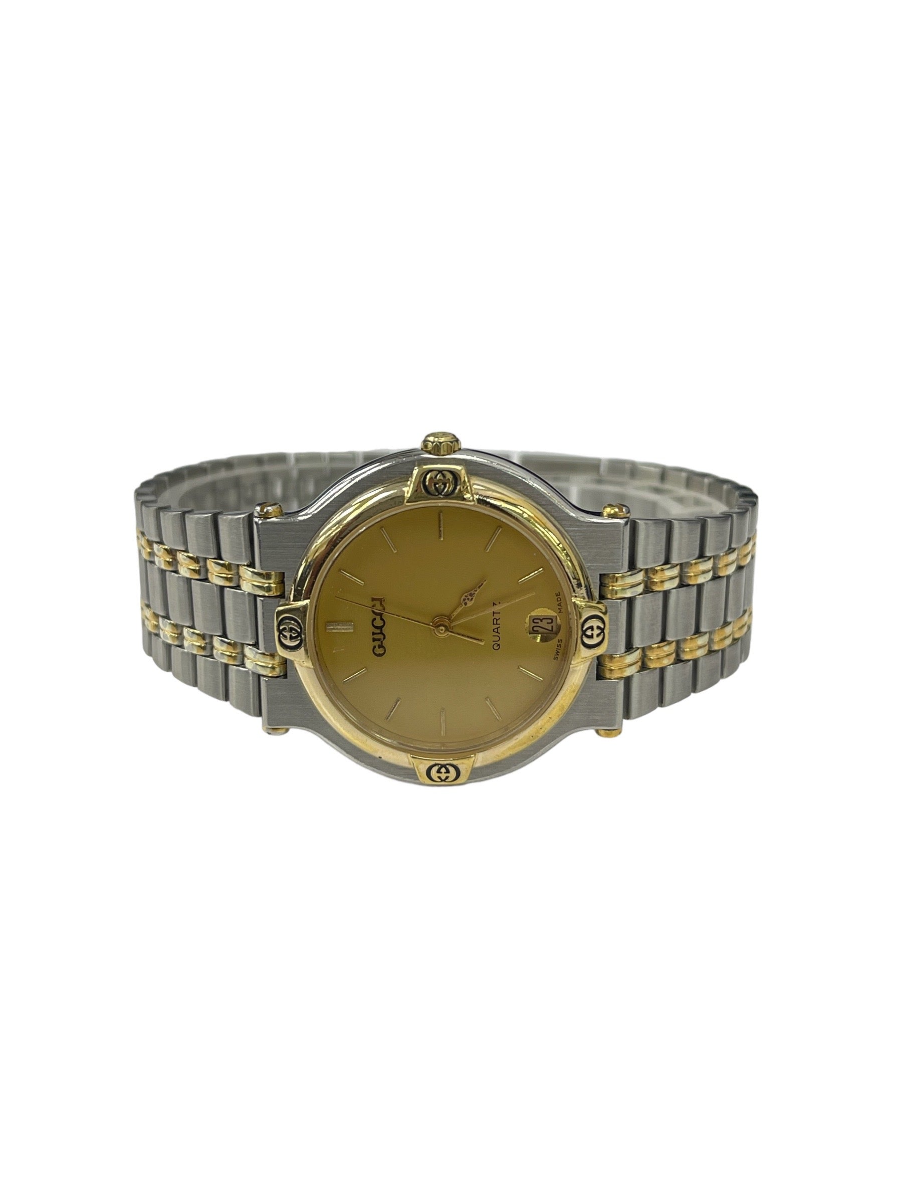 Gucci 9000M Unisex 32mm Two-Tone Stainless Gold Wrist Watch – NGDC.LA