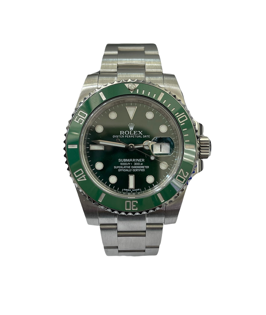 Rolex Ceramic Hulk Submariner Date Stainless Steel Watch Ref 116610LV Box  Card –