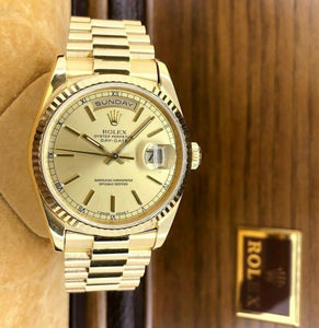 Rolex Day Date 18K Gold 36mm Watch 18238 Factory E Serial NGDC.LA