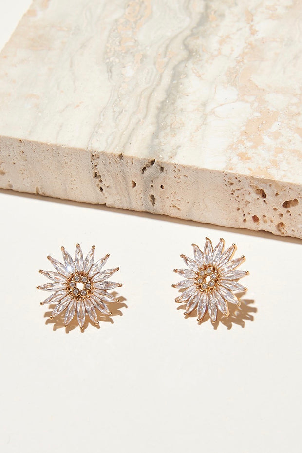 Ines Stud Earrings- GLD/CLEAR