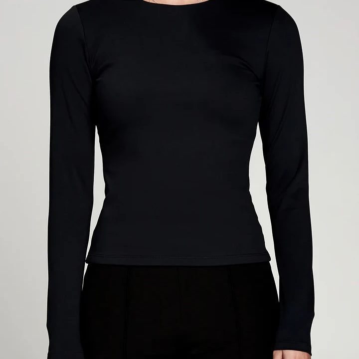 Full Sleeves Black Body Hugging Crop Top – Styched Fashion