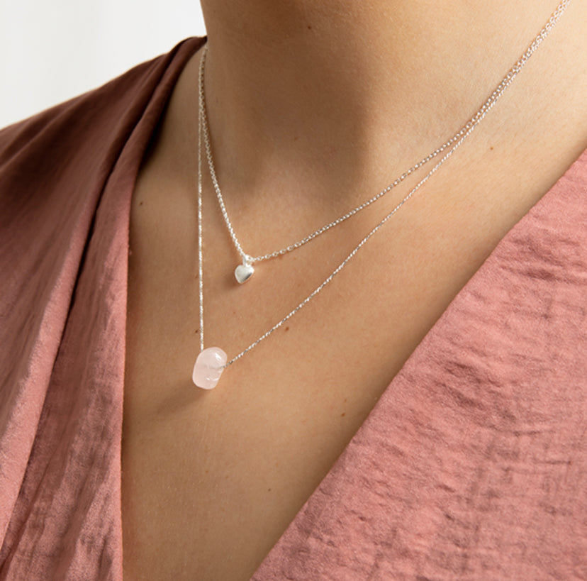 Heart Chakra Necklace - Rose Quartz – Boutique Noir Inc.