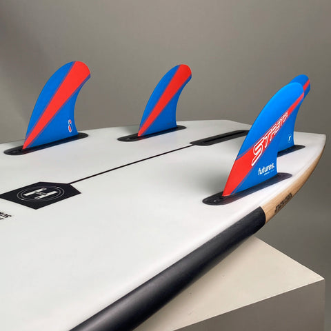 Futures Fins Stretch Quad Set in a Firewire Mash Up Surfboard