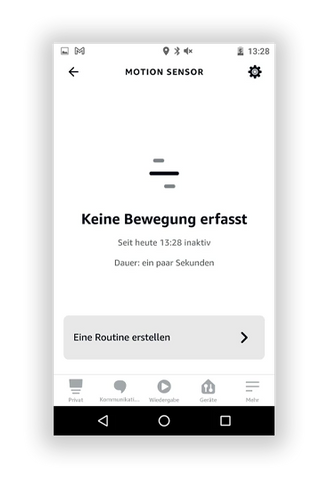SmartThings Bewegungsmelder in Alexa App