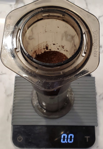 Inverted AeroPress with Ground Beans