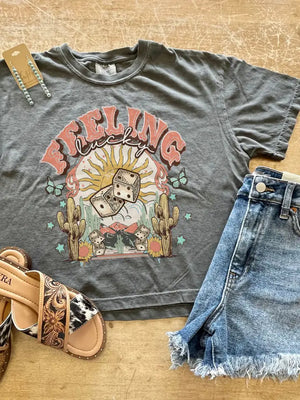 Feeling Lucky Crop Tee - Chillicothe Bootery Inc