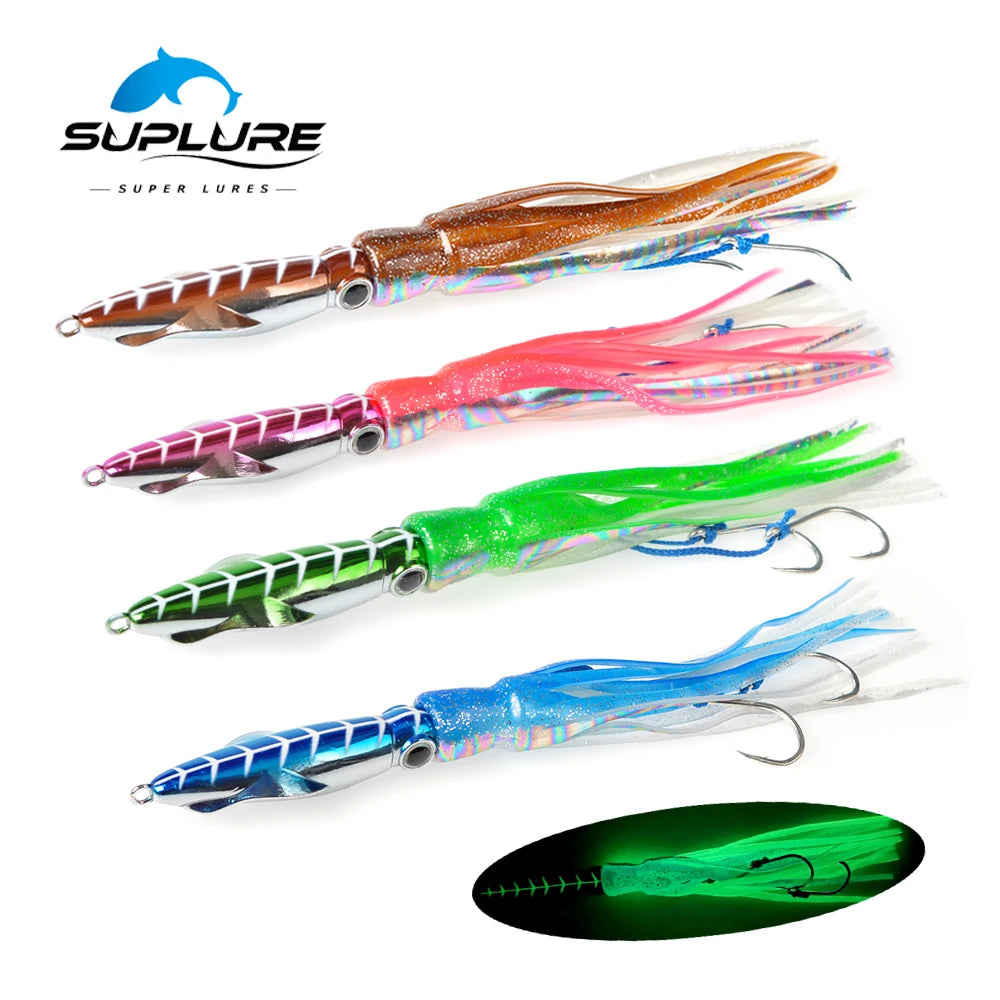 Metal Head Octopus Skirt Fishing Jigging Lure