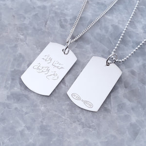 Customised Men Tag Necklace with Engraving