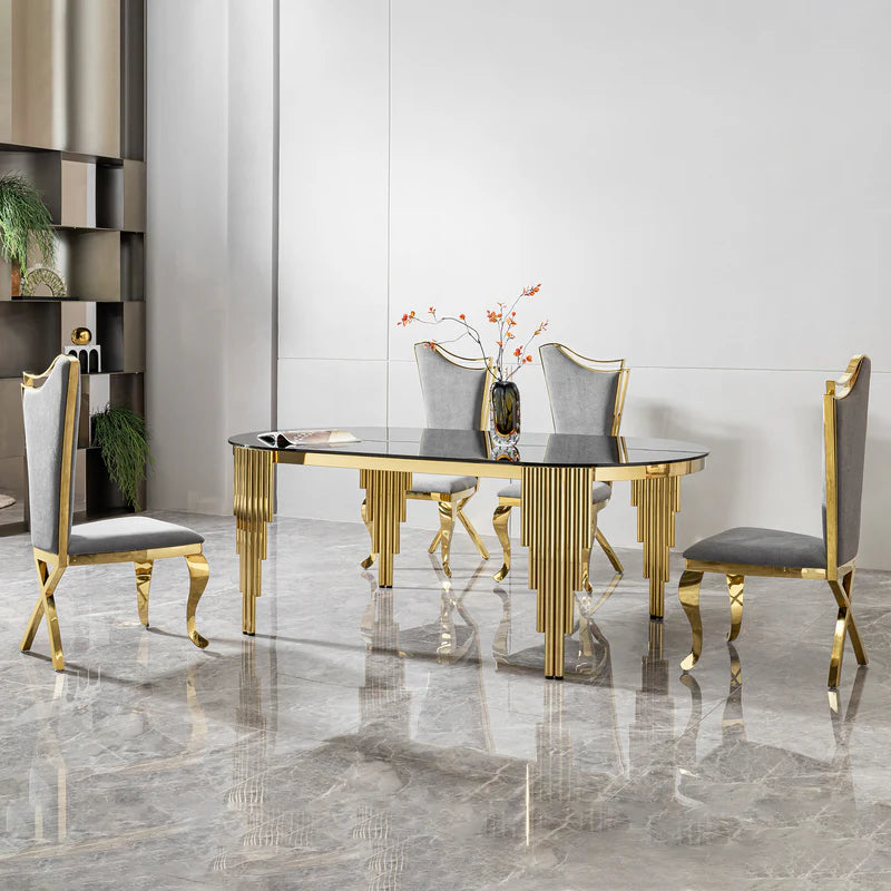 12mm Tempered Black Glass Dining Table