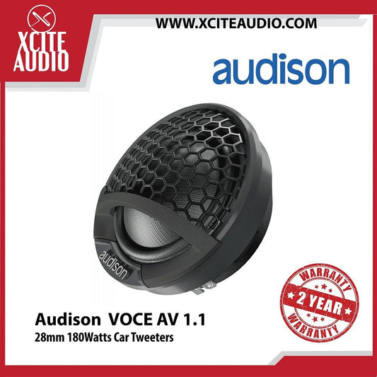 Audison VOCE AV 1.1 1.125" 180Watts Peak Power Car Tweeters - Xcite Audio