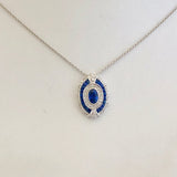Sapphire and Diamond Pendant and Chain
