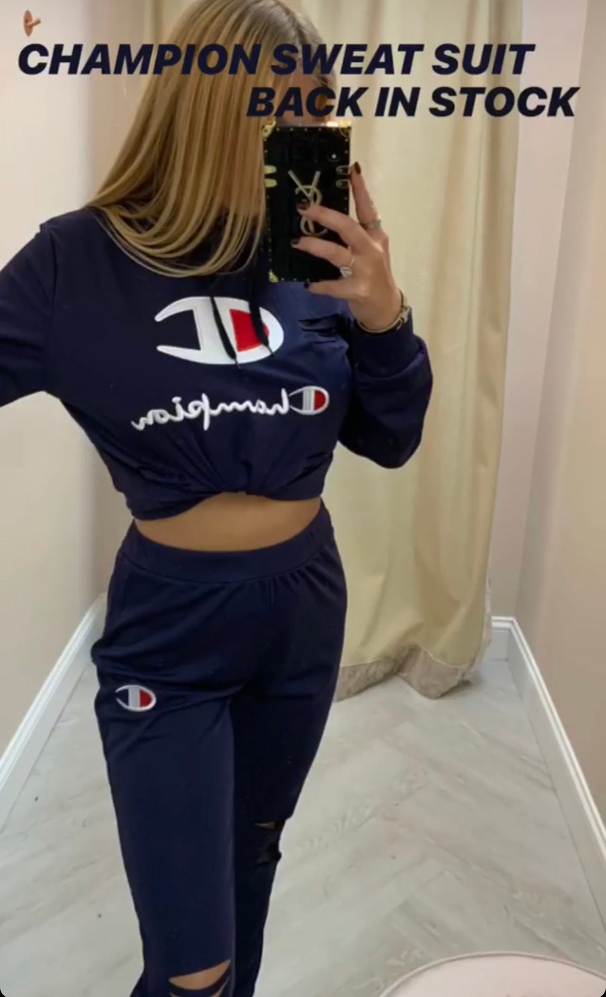 champion crop top sweatsuit