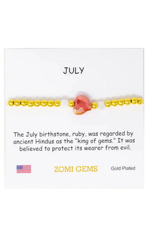 girls birthstone bracelet july - Ginger N' Cream™