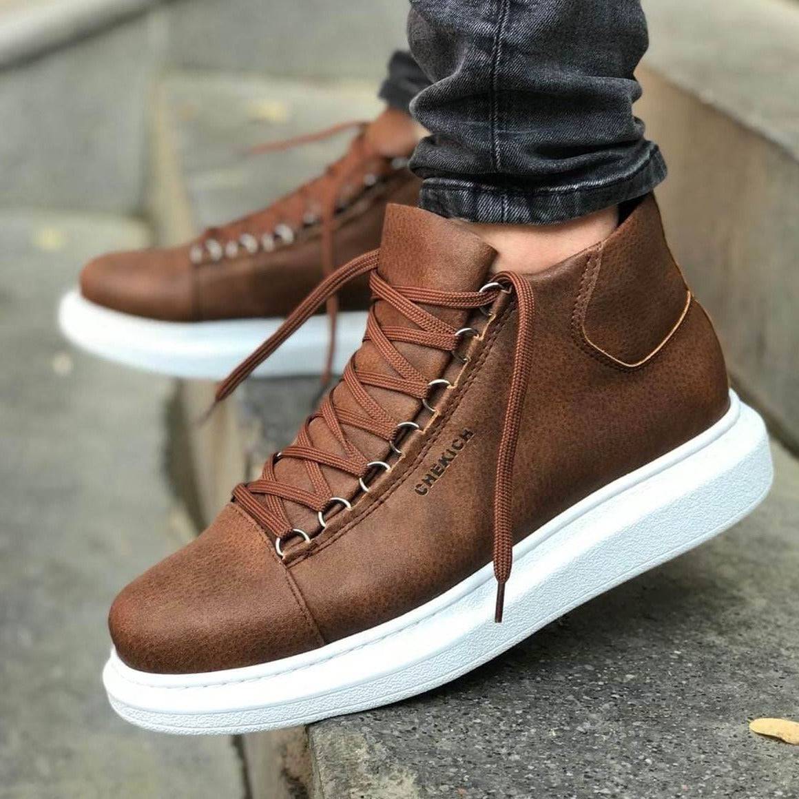 High Top Platform Sneakers for Men by | Kelly in Brown – Apollo Moda