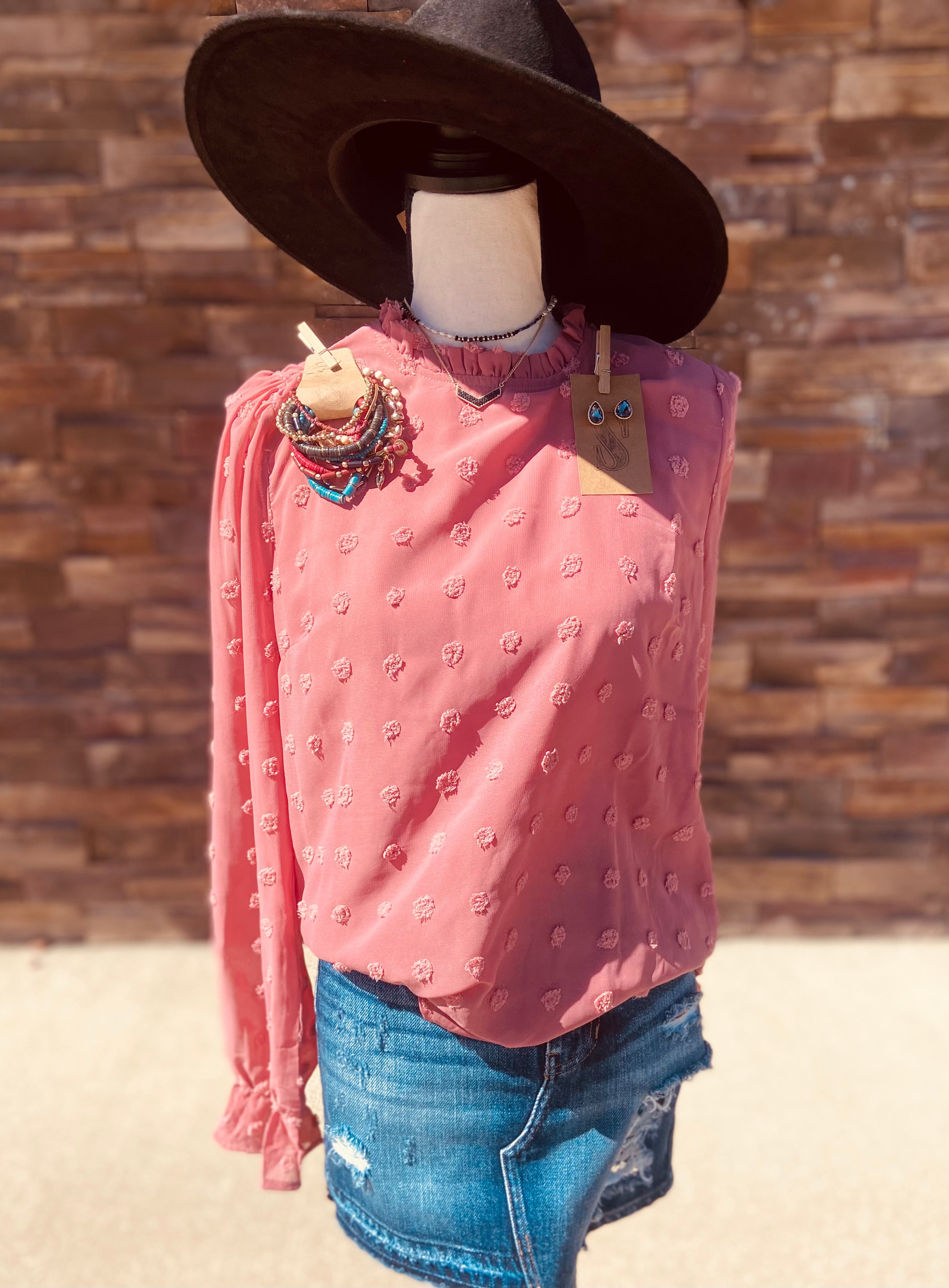 All-over Pom Pom L/S Blouse