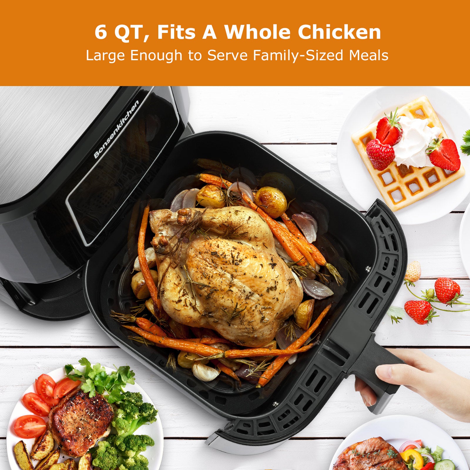 15.3QT Air Fryer Oven Digital 16-in-1 Convection Air Fryer Toaster