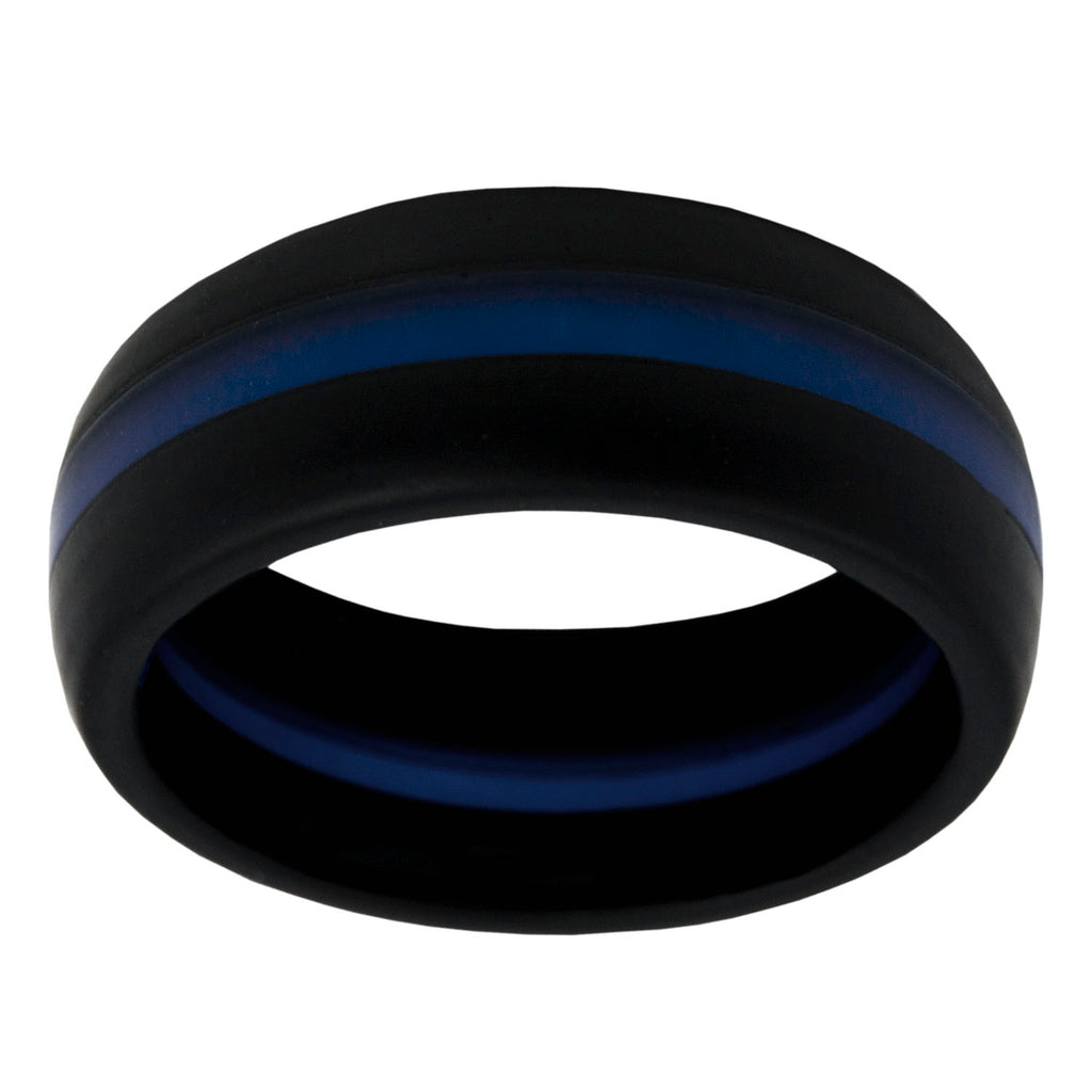Thin Blue Line Silicone Band Ring 8mm – Honor Valor