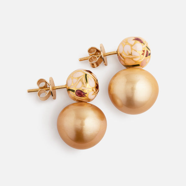 Bezel Pearl Studs – Anueva Jewelry