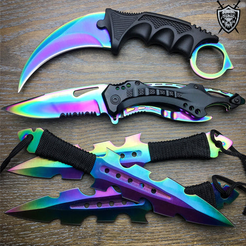 7 PC RAINBOW TITANIUM NINJA BATTLE SET