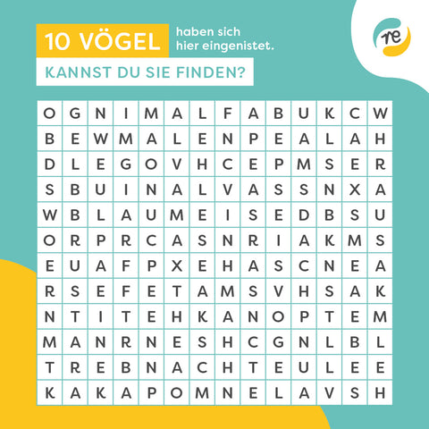 Crossword word search game: Find 10 birds!