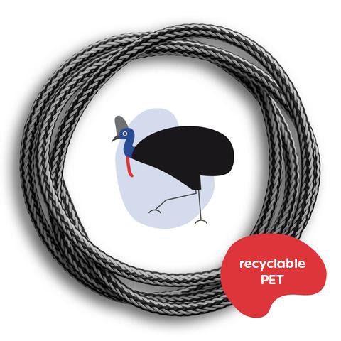 Cable gray-black-blue-red, recable bIrdy collection, Cassowary, graphics