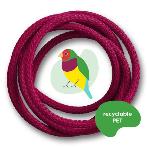 purple recyclable PET charging cable, recable Birdy collection Gouldian finch, Graphic