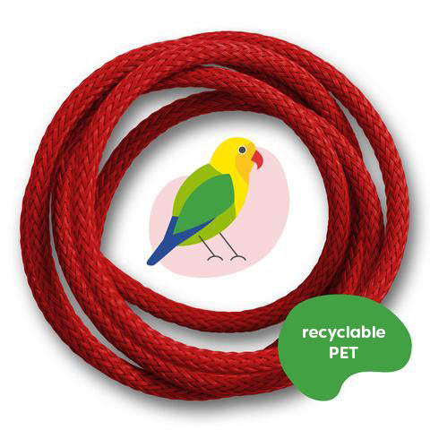 recable Birdy collection, red cable with yellow & green plug, Lovebird, Graphic