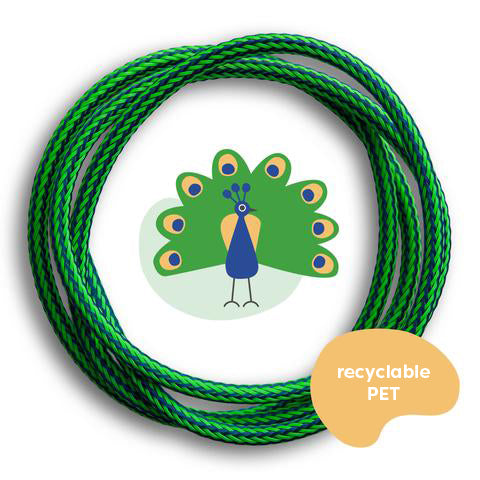 recable Birdy collection cable, blue-green-orange, Peacock, Graphic