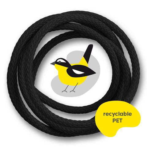 black-yellow-white charging cable, Yellow-rumped flycatcher recable Birdy collection made of recyclable PET, graphics