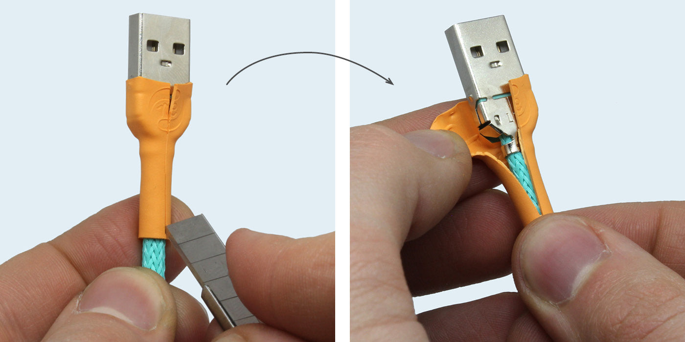 How to repair USB cable | broken USB A plug | recable - recable.it the fair and USB cable made in Germany
