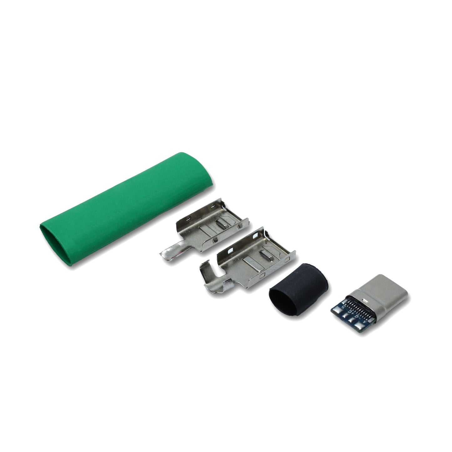 EIn recable USB C Host Stecker Set mit Schrumpfschlauch in der Farbe grün