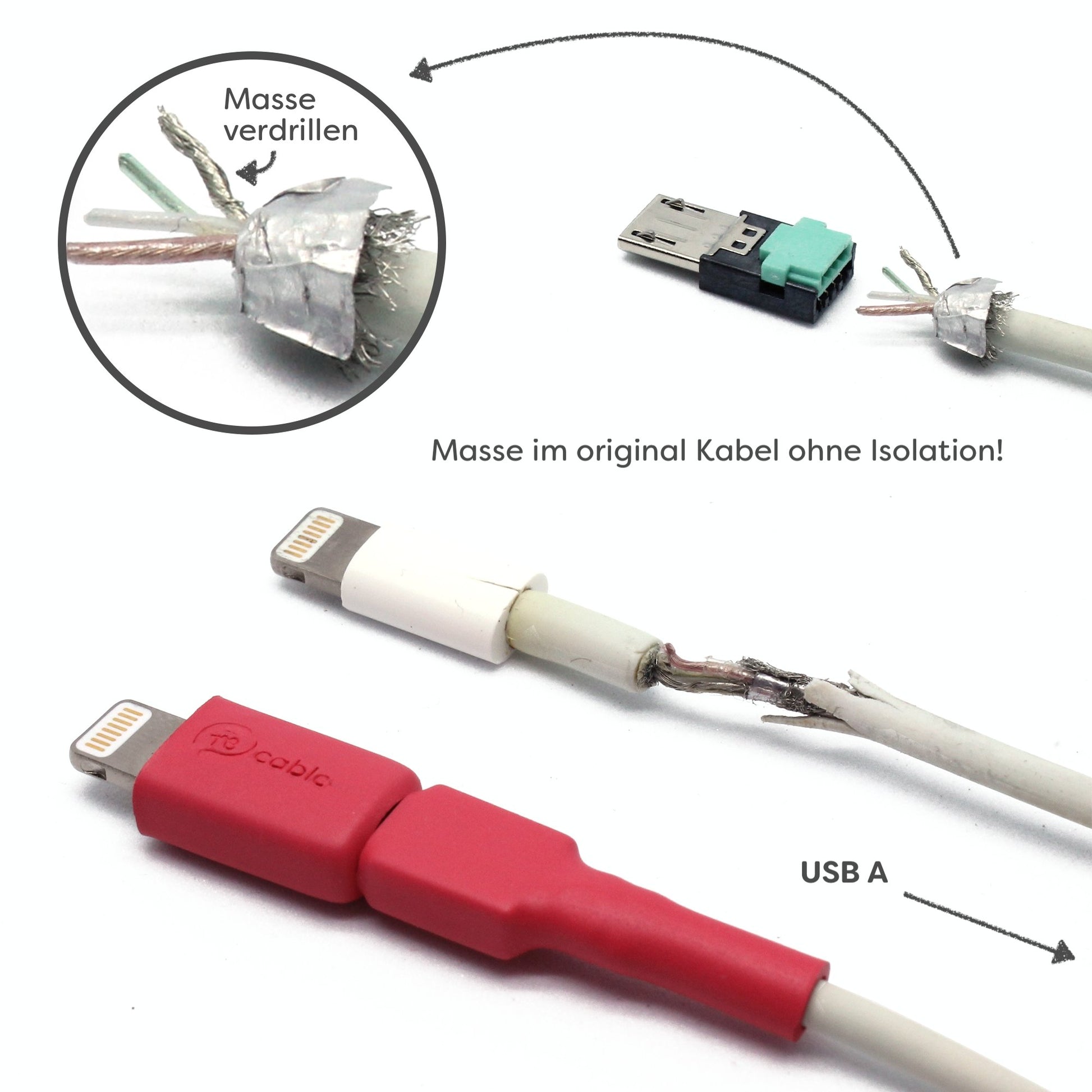 Integreren meer Titicaca klif Lightning (iPhone) connector USB 2.0 | spare parts set | recable -  recable.eu - the fair and sustainable USB cable made in Germany