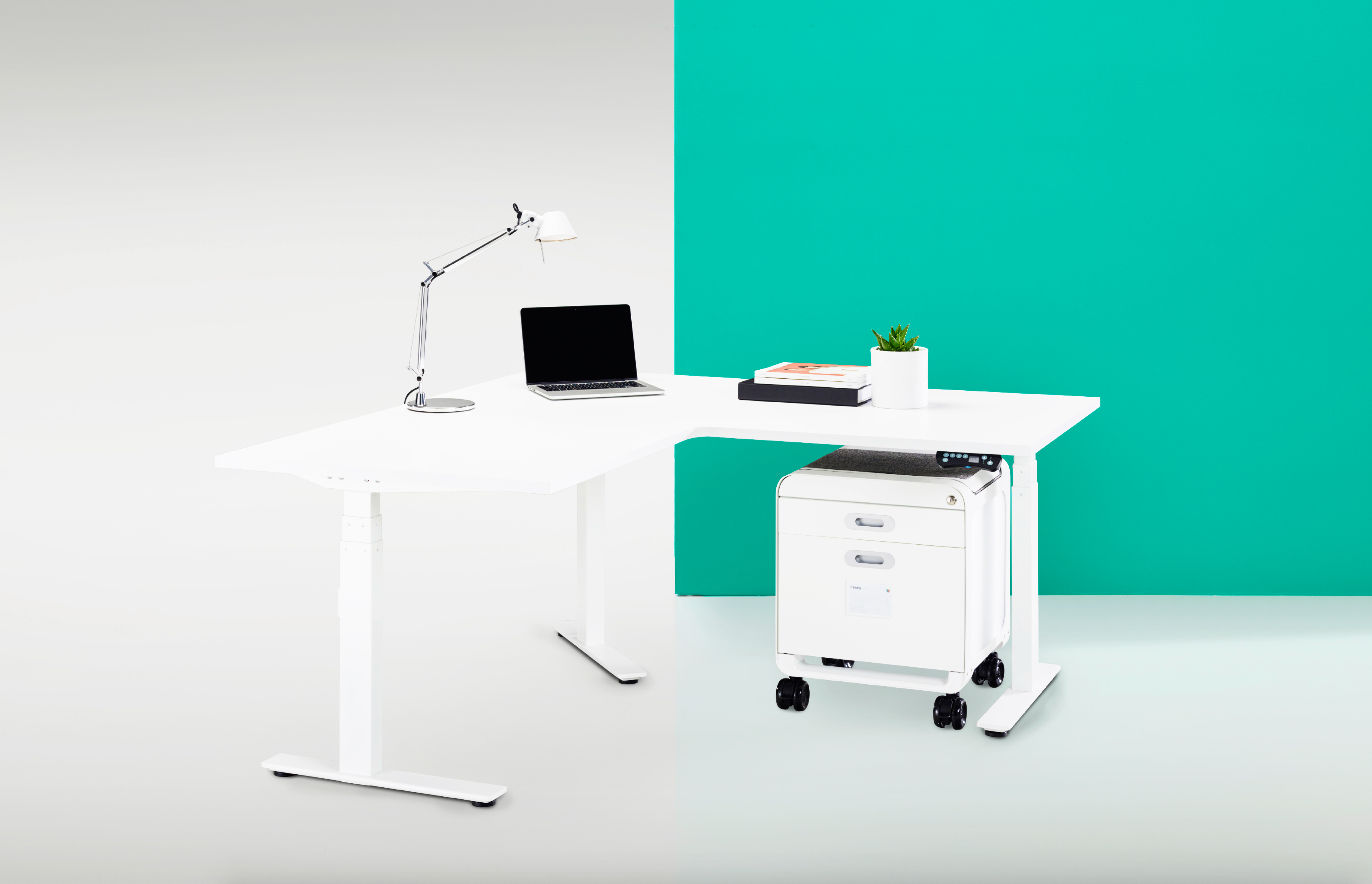 Thinking Works Elevation Electric Workstation 90 Degree Corner Desk