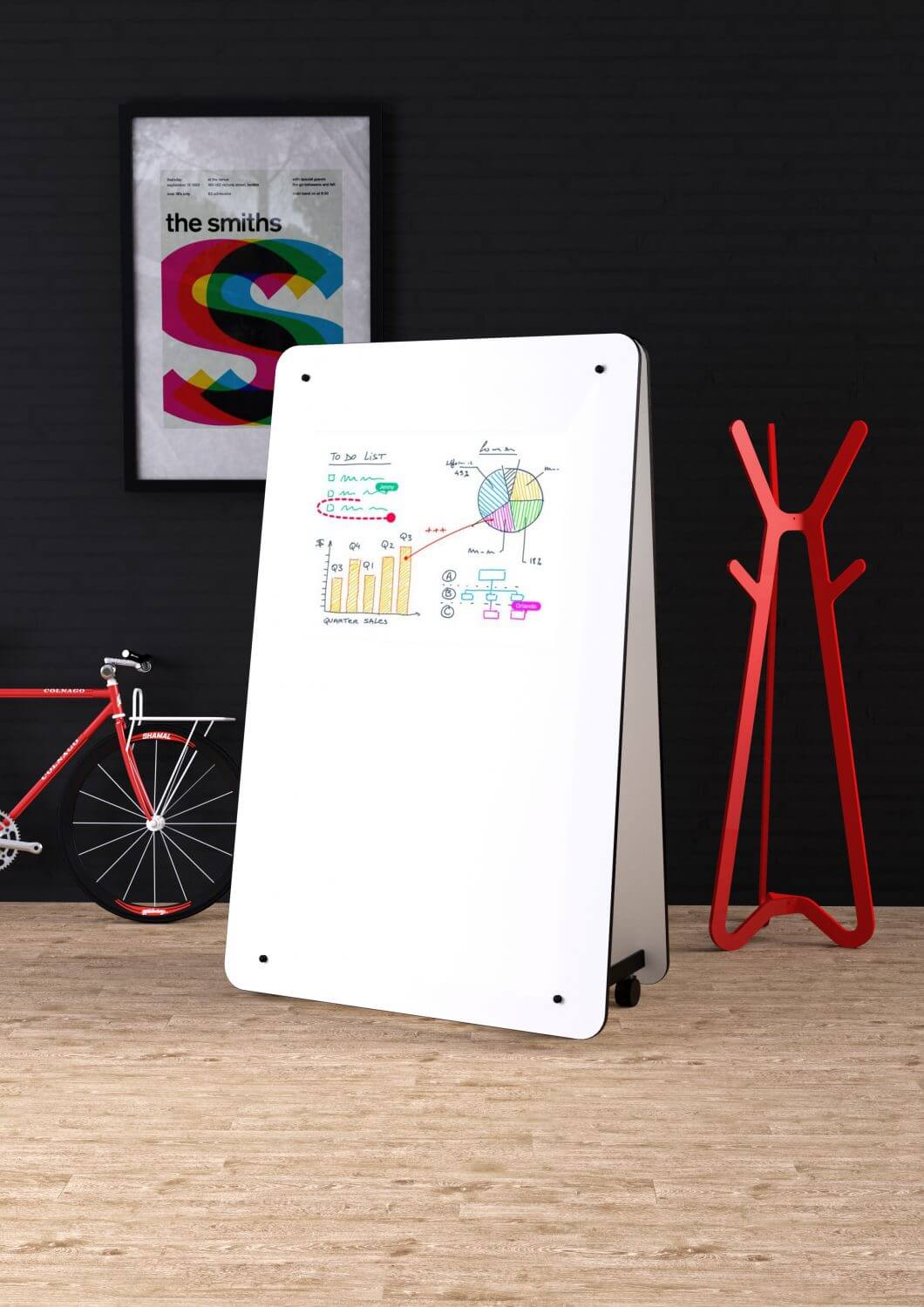 Luxxbox Wedge Thoughtboard Magnetic Whiteboard Surface