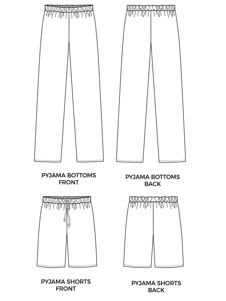 JOE PYJAMA BOTTOMS or SHORTS PDF sewing pattern | Tilly and the Buttons