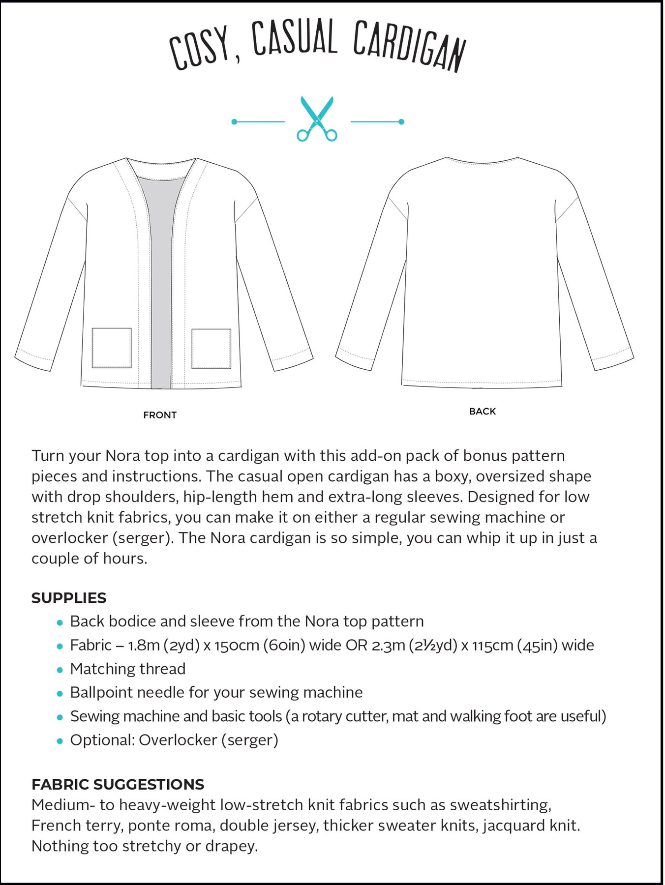 free cardigan sewing pattern pdf plus size