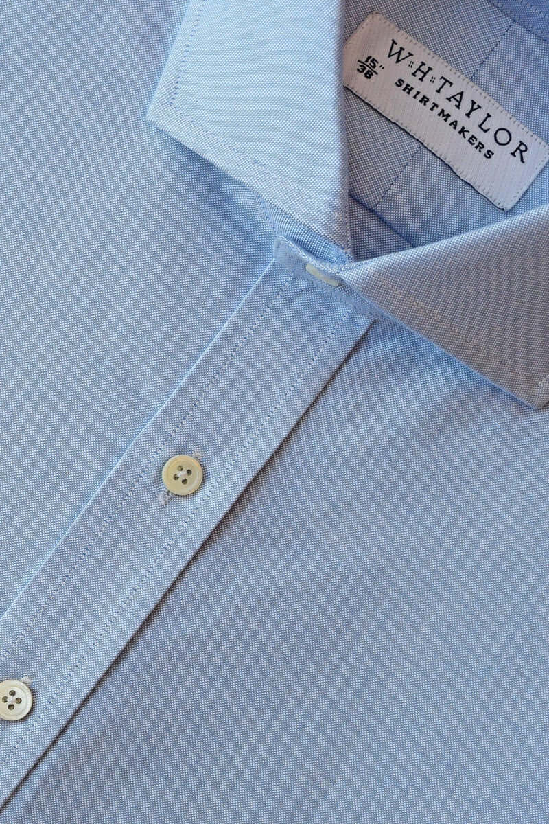 Plain Blue Oxford Weave Bespoke Shirt