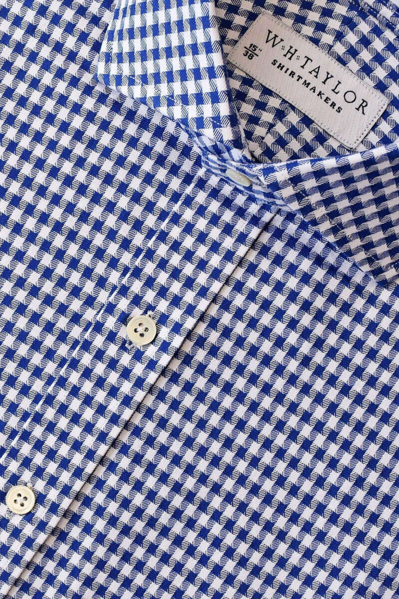 Navy Houndstooth Check Bespoke Shirt