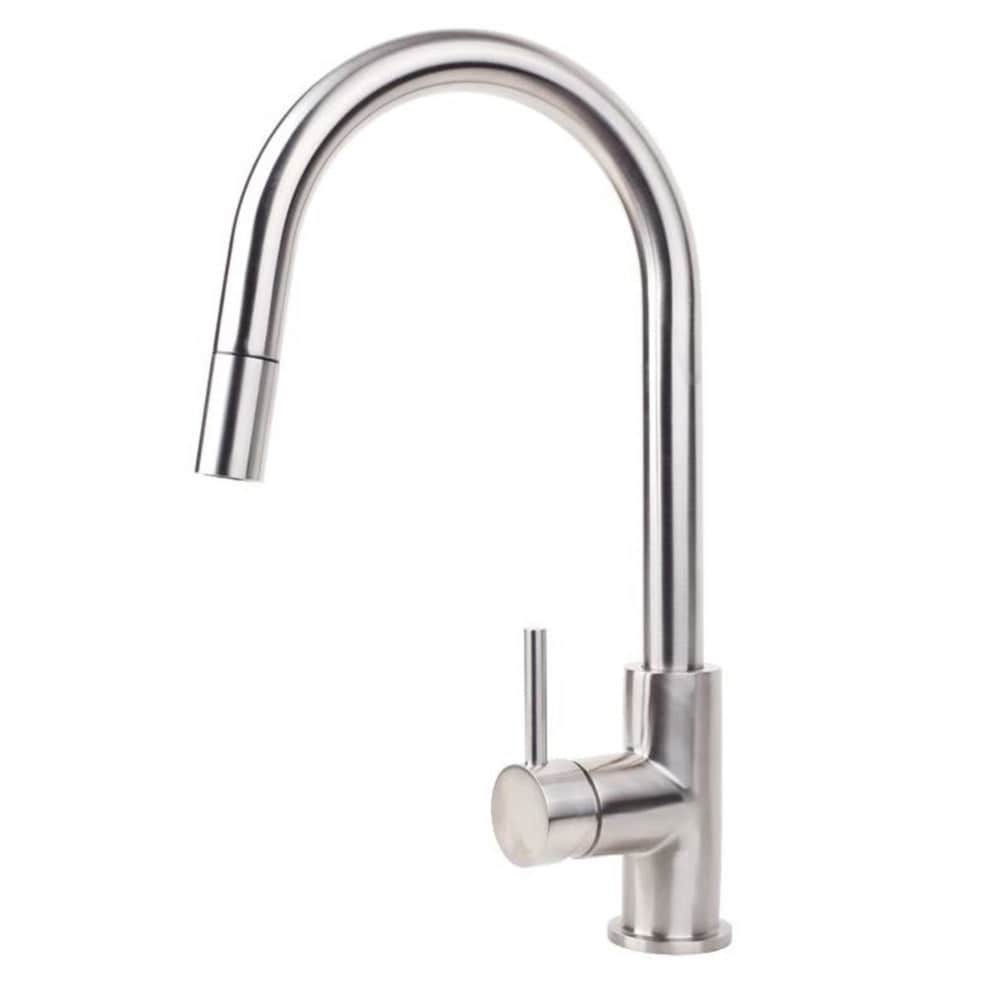 Kitchen Tap Modern Pull Out Function The Bathroom Shop   ProgettoSwissKitchenTapwithPullOutSprayBrushedStainless 1800x 