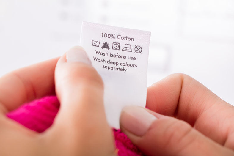 clothing care instructions tag