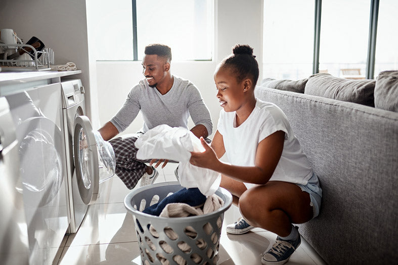 couple doing laundry