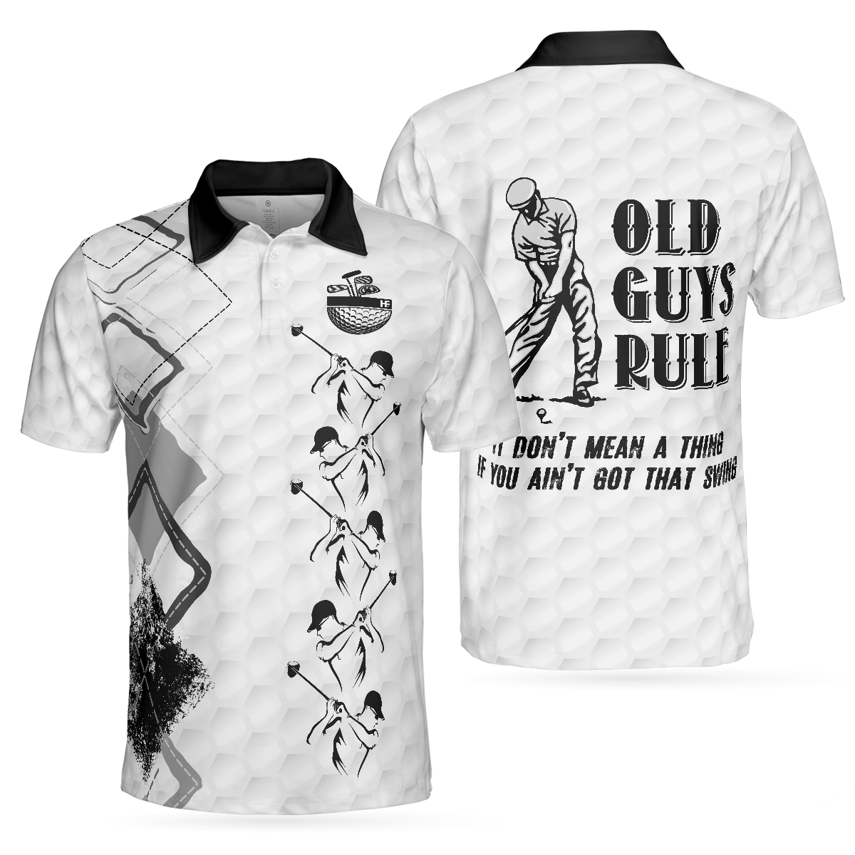 Old Guys Rule Golf Polo Shirt Golf Texture Argyle Pattern Polo Shirt C