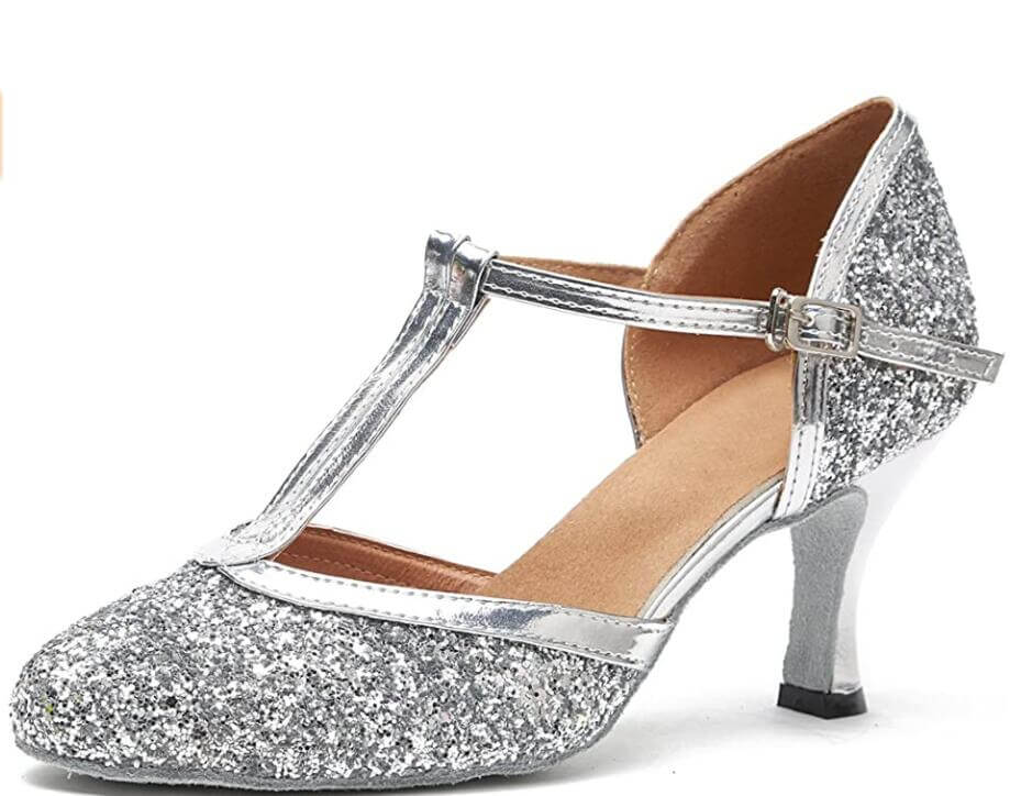 silver dance shoes closed toe