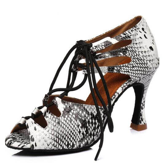 Snakeskin Print Ballroom Dancing Shoes Latin Salsa Dance Heels – TTdancewear