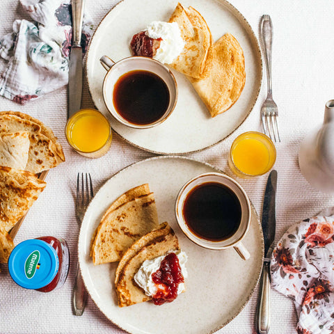 Crêpes et confiture allégée Fraise-Cranberry