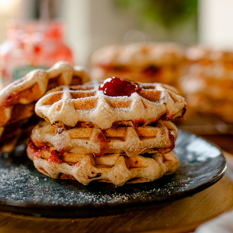 Gaufre de Liège à la confiture allégée Fraise-Cranberry