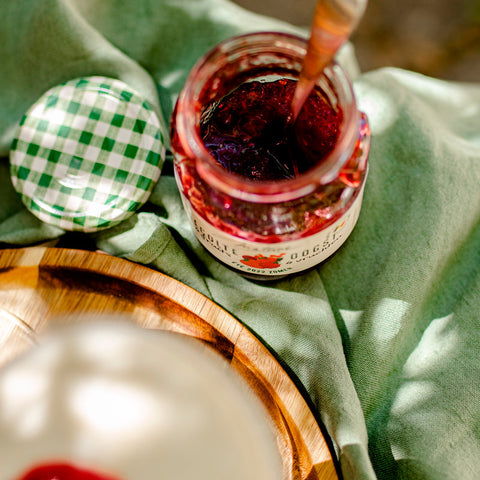 Mousse à la noix de coco et confiture Récolte 4 fruits